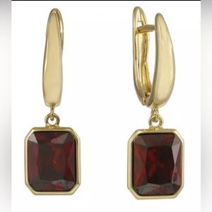 Christian Siriano Gold Tone Drop Earrings with Stones